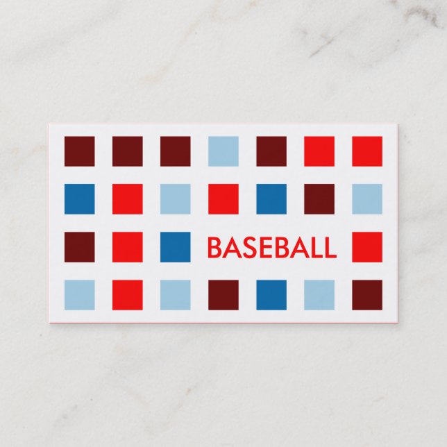 Cartão De Visita BASEBALL (quadrados modernos) (Frente)