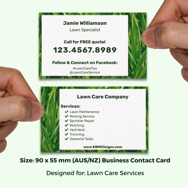 Cartão De Visita Basic List Call to Action Garden Maintenance (Basic List Call to Action Garden Maintenance Business Card; size: 90 x 55 mm (AUS/NZ))