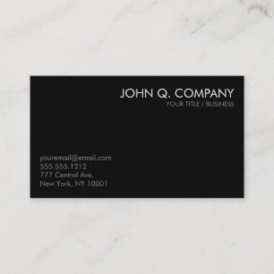 Cartão de visita básico mínimo preto do branco