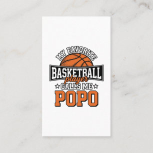 Cartão De Visita Basquetebol Popo Engraçado Vintage Desenho Esporti