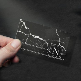 Cartão De Visita Basta Marble Monogramas Preto White Std ID672