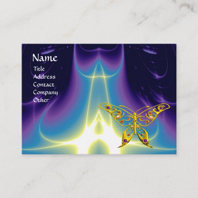 Cartão De Visita BATALHA HÍPER / ONDAS LUMINOSAS,Azul Aqua,Roxo (Frente)