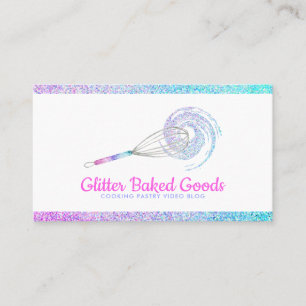Cartão De Visita Batedeira de Padaria com Logo de Glitter Pastry