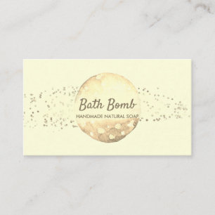 Cartão De Visita Bath Bomb Natural Soap Spa Dourada