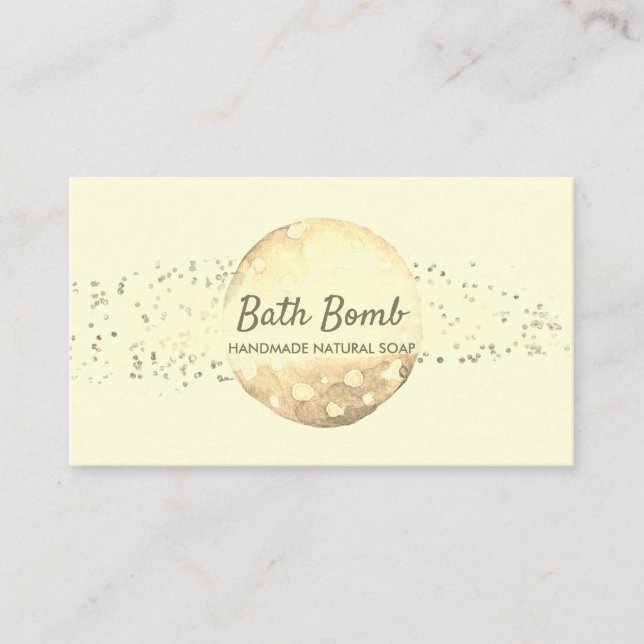 Cartão De Visita Bath Bomb Natural Soap Spa Dourada (Frente)