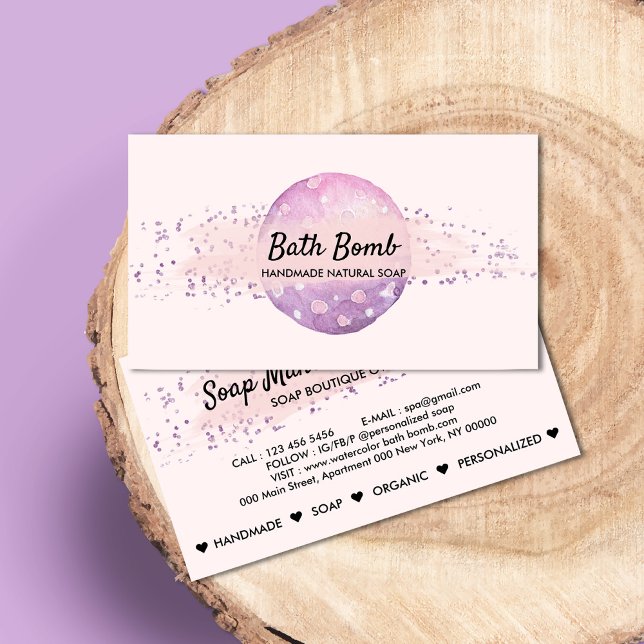 Cartão De Visita Bath Bomb Natural Soap Spa Organic (Criador carregado)
