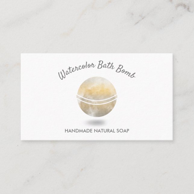 Cartão De Visita Bath Bomb Spa Natural Soap Dourado Spa (Frente)