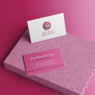 Cartão De Visita Bath Bomba Natural Soap Spa Circulo Rosa