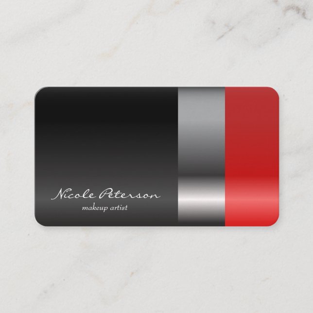 Cartão De Visita Batom vermelho - maquilhador (Frente)