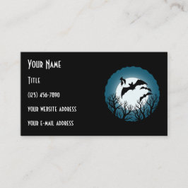 Cartão De Visita Bats and Trees Against the Moon