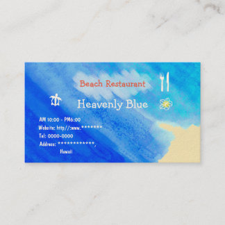 Cartão De Visita Beach Restaurant2 Blue sky ocean honu plemeria