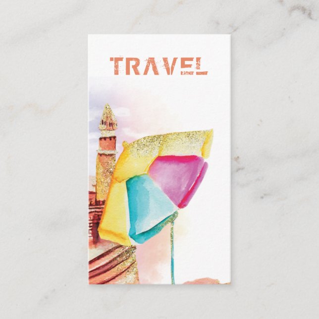 Cartão De Visita *~* Beach Sand Sea Viagem Tourist QR (Frente)