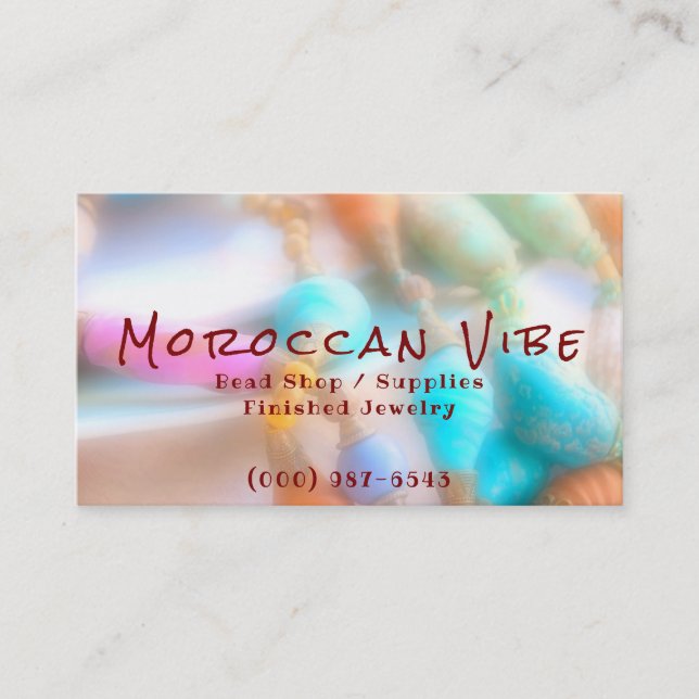 Cartão De Visita Beaded Jewelry Boho Chic Artist Business Cards (Frente)