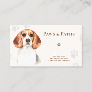 Cartão De Visita Beagle Dog Walker Sentado