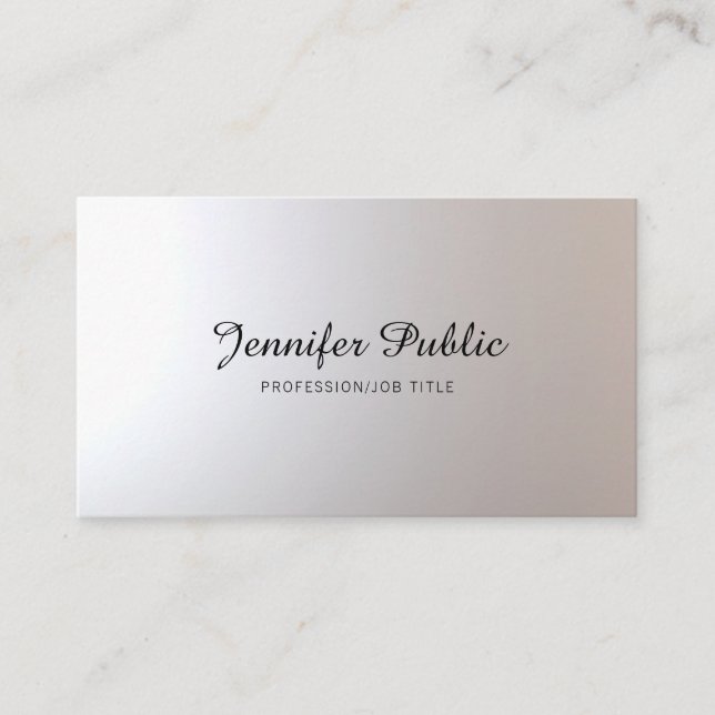 Cartão De Visita Beauon Salon Hair Stylist Script Fashionable Plain (Frente)