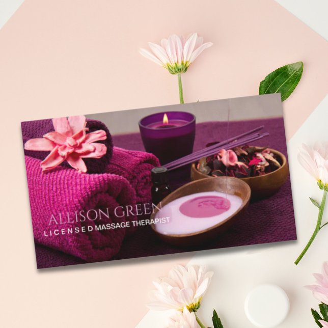 Cartão De Visita Beauon Salon SPA Massage Salon AromaTherato (Beauty Salon SPA Massage Salon Aromatherapy Business Card)