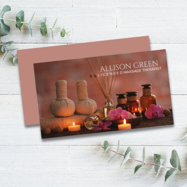 Cartão De Visita Beauon Salon SPA Massage Salon AromaTherato (Beauty Salon SPA Massage Salon Aromatherapy Business Card)