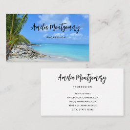Cartão De Visita Beautiful Turquoise Tropical Beach 
