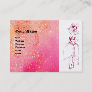 Cartão De Visita BEAUTY FASHION, pérola branca rosa vermelha