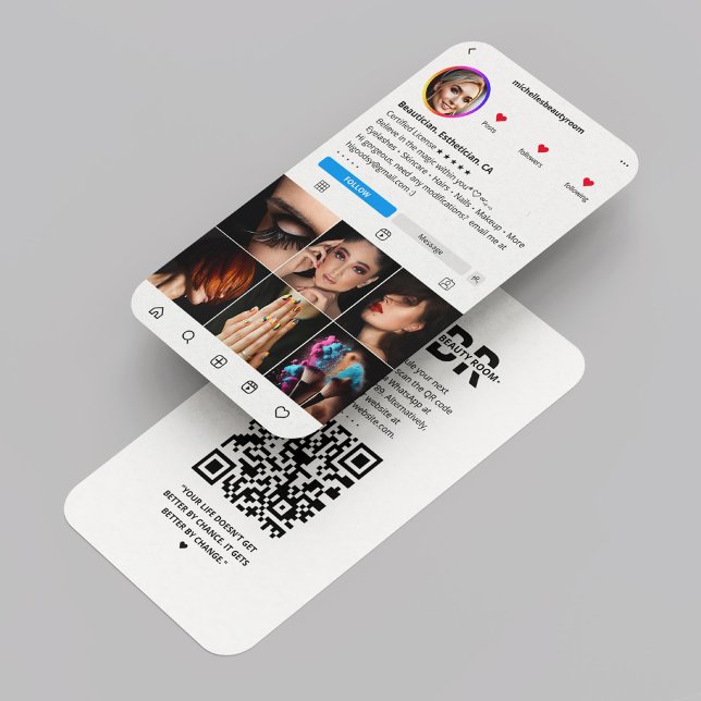 Cartão De Visita Beauty Salon Instagram White Modern (Beautician Esthetician Aesthetic Beauty Salon Instagram White Modern Business Card
)