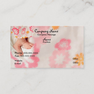 Cartão De Visita Bebê no rosa