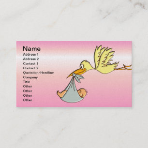 Cartão De Visita Bebé recém-nascido - uma entrega da cegonha do v