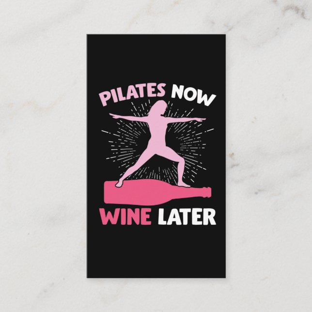 Cartão De Visita Bebendo de vinhos hilariante - Pilates Athletlett (Frente)