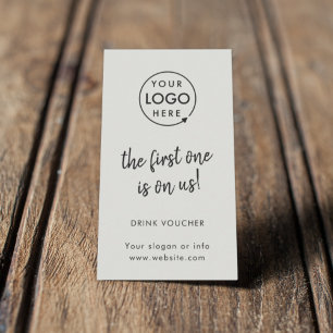 Cartão De Visita Beber Voucher Placa de logotipo para Cinzas de e
