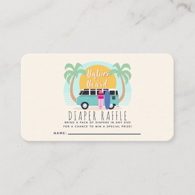 Cartão De Visita Bebês no Conselho Van Twins Fralda Raffle (Frente)