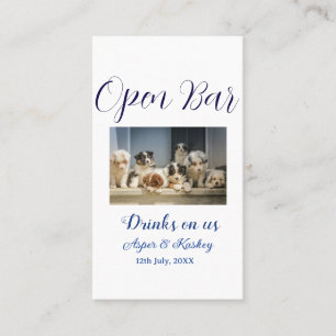 Cartão De Visita Bebidas por nossa conta bar aberto foto de animal