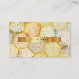 Cartão De Visita Bee Dourada Honeycomb Beehive Vip