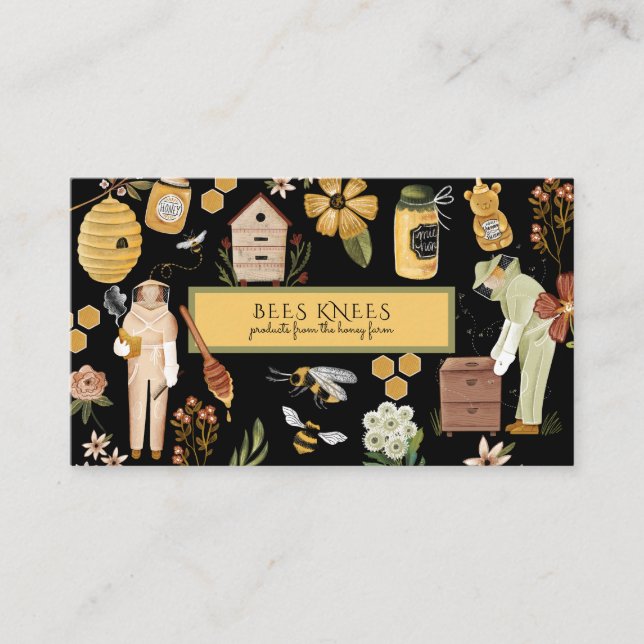 Cartão De Visita Beekeeper Apiary Honey Products  (Frente)