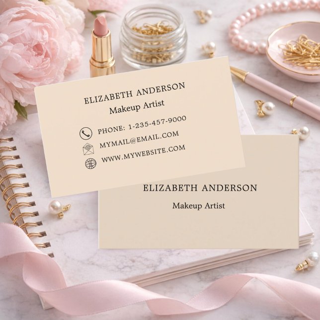 Cartão de visita bege (Criador carregado)