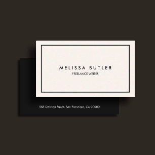 Cartão De Visita bege Elegante profissional minimalista