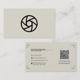 Cartão De Visita Bege Moderno Seu Logotipo Personalizado Fotografia