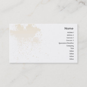 Cartão De Visita Bege no Splatter branco - negócio