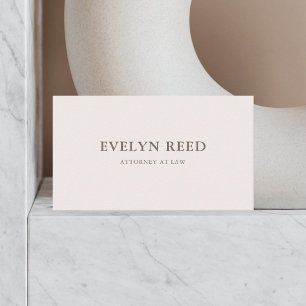 Cartão De Visita bege suave minimalista elegante