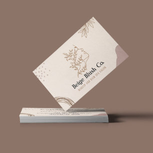 Cartão De Visita Beige Blush Beleza Feminina Maquiagem Boutique