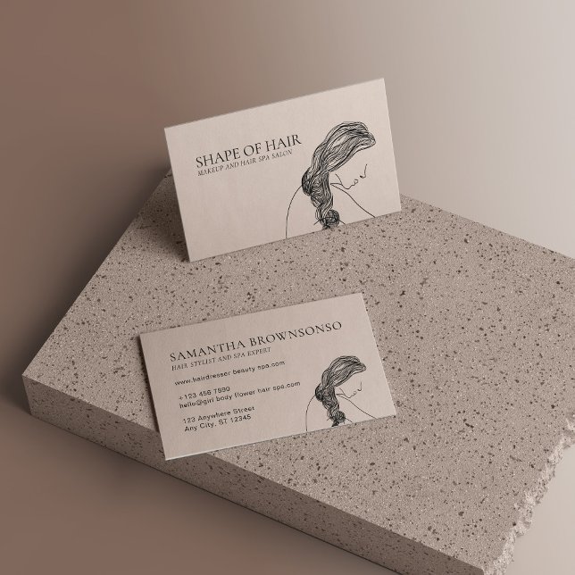 Cartão De Visita Beige Cream Linda Mulher Corpo Feminino Cabelo Fem (Beige Cream Beautiful Woman Body Feminine Hair Business Card)