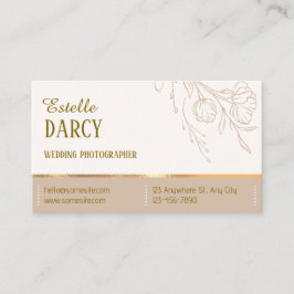 Cartão De Visita Beige Elegant Professional