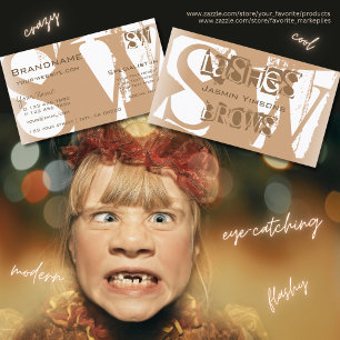 Cartão De Visita Beige Elegante e Chic Branco com Na moda de Inicia