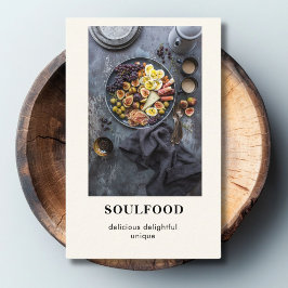 Cartão De Visita Beige Mínimo de Foto Moderna