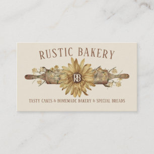 Cartão De Visita Beige Retro Madeira Rolando Pin Pin Pôr Girassol