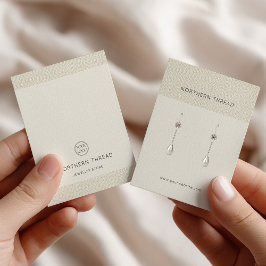 Cartão De Visita Beige Textured Earring Display Card