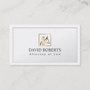 Cartão De Visita Beira Dourado da senhora Justiça Logotipo Elegant