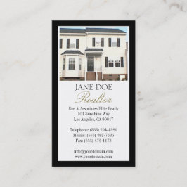 Cartão De Visita Beira Dourado do roteiro da foto do corretor de