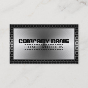 Cartão De Visita Beira elegante do metal da construção de prata