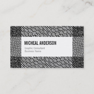 Cartão De Visita Beira gráfica gravada branca preta moderna do