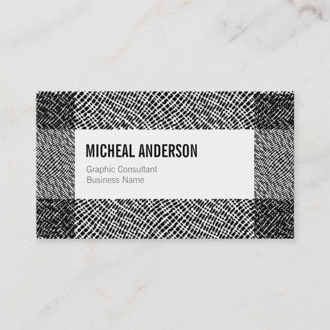 Cartão De Visita Beira gráfica gravada branca preta moderna do (Frente)