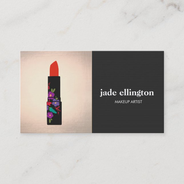 Cartão De Visita Bela Bela Boca-Lábica do Artista de Maquiagem Pret (Frente)